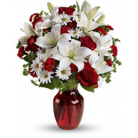 A012 MIXED BOUQUET OF ROSES AND LILIES