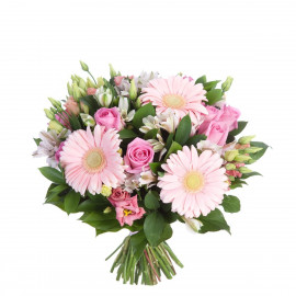 A023 MIXED BOUQUET WITH GERBERAS AND ROSES
