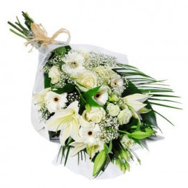 A063 MIXED BOUQUET OF ROSES, LILIES AND GERBERAS
