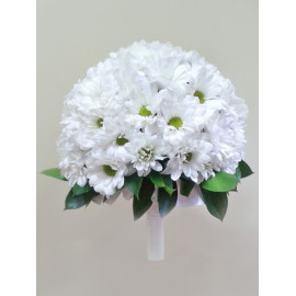 Букет невесты из белых хризантем и роз