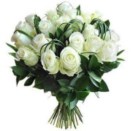 A006 BOUQUET OF 19 WHITE ROSES