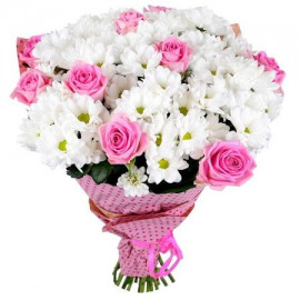 A102 MIXED BOUQUET OF ROSES AND CHRYSANTHEMUMS
